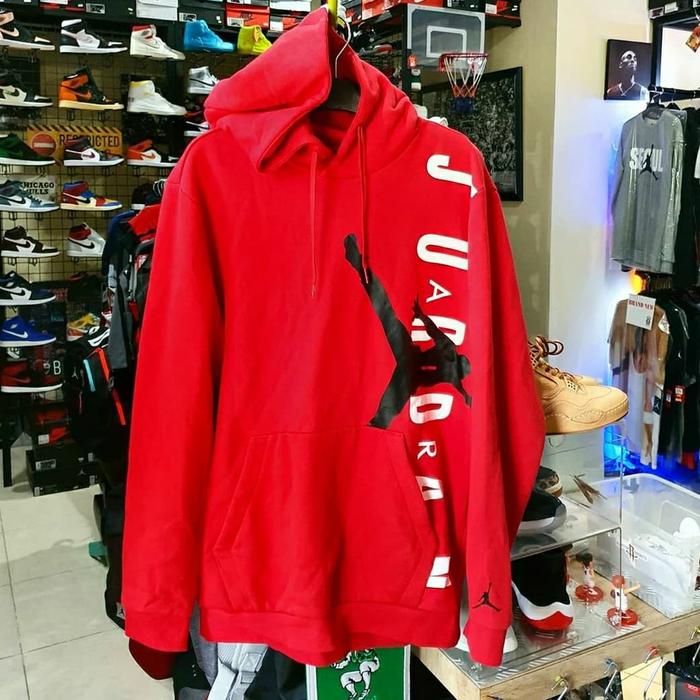 AIR JORDAN • SWEATSHIRT AJ LETTERS PRINTED HOODIE RED