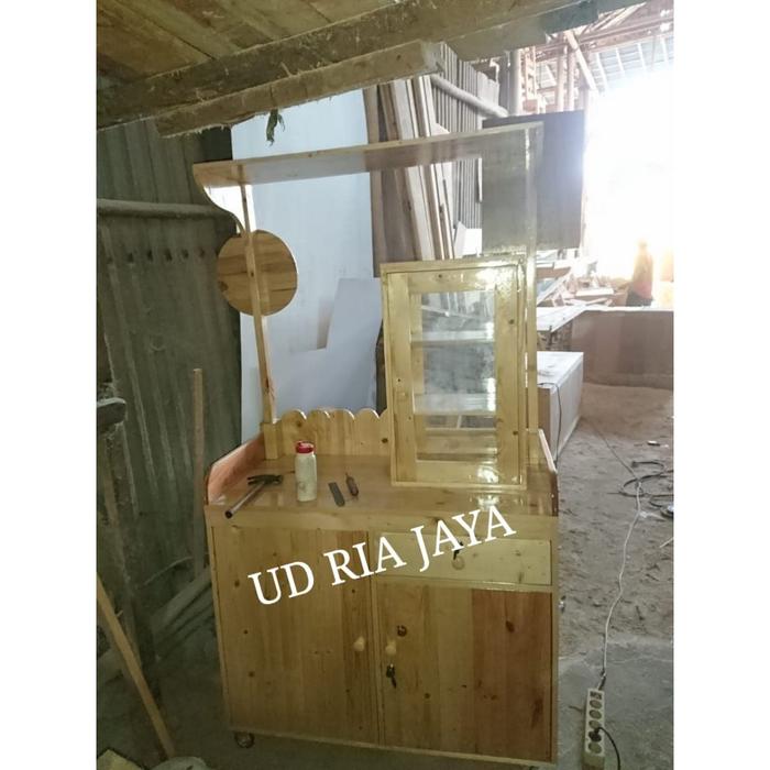 booth/gerobak kayu jati belanda makanan