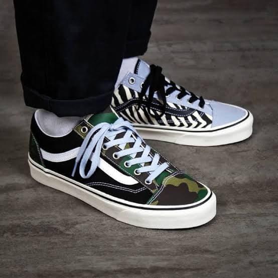 Sepatu Pria Vans Style 36 MISMATCH Zebra Camo Original 100% BNIB Murah