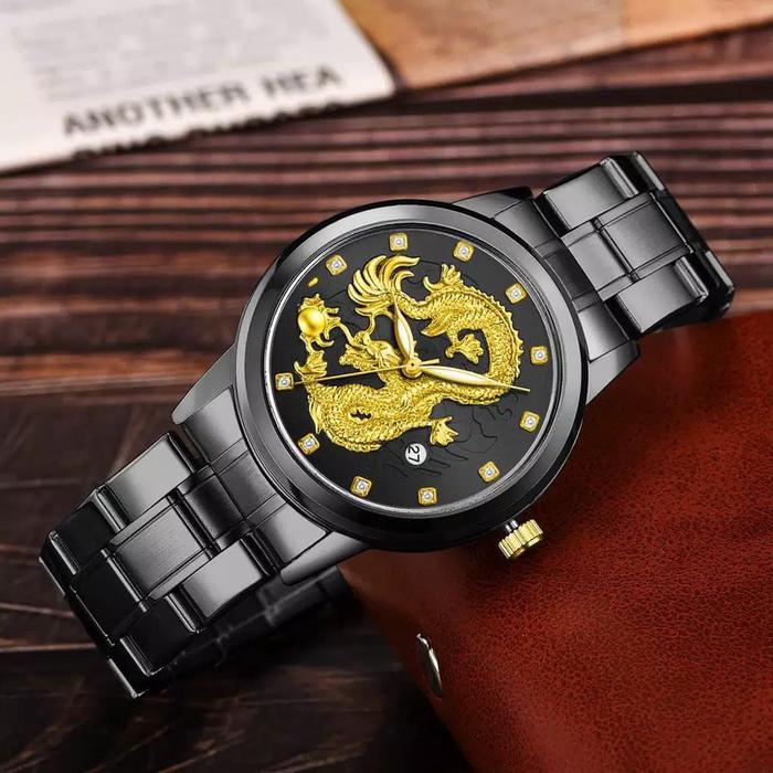 Jam Meibo Black Gold Dragon Keren Unik