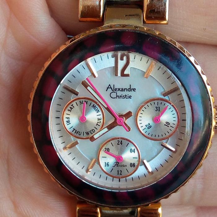 jam tangan alexander christie crono motif giok batik ori