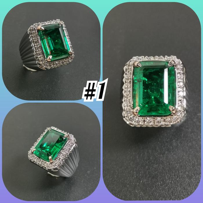 Cincin Zamrud Emerald Zambia Rusia Lab Created Original