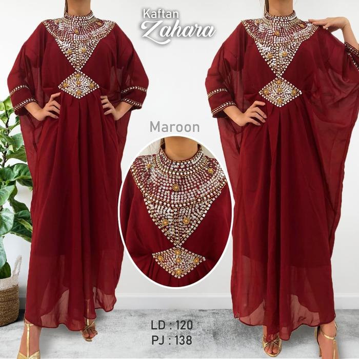 Zahara Kaftan Jumbo Full Payet Mewah / Gamis / Fashion Muslim