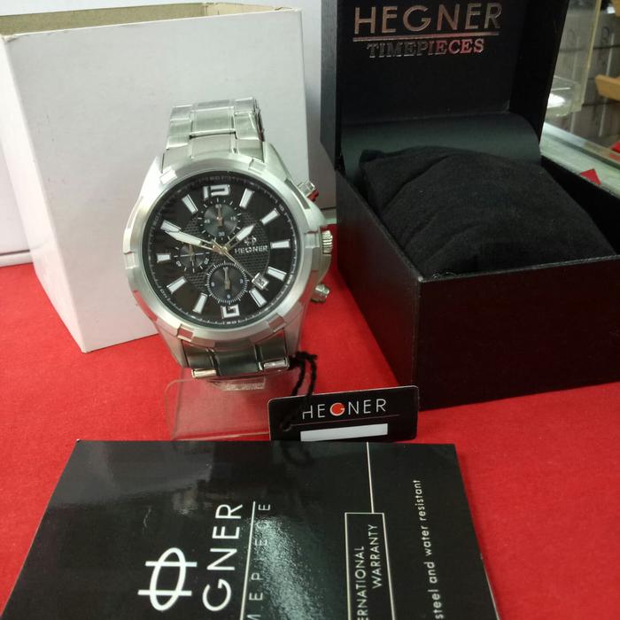 Jam Tangan Analog pria Hegner Hw 1652 G 3 all stainless silver