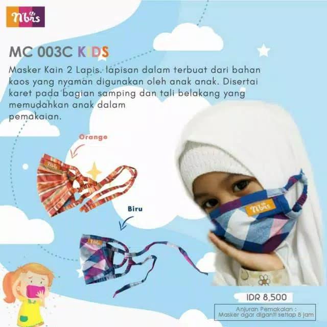 Masker kain nibras anak usia 3-8th