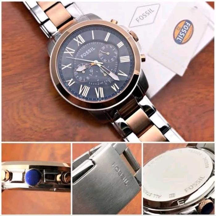 Jam Tangan Pria Merk Fossil FS 5024 & FS5024 Steel Kombi Original 45mm
