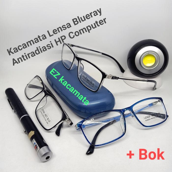 Kacamata Lensa blueray Antiradiasi HP Computer Batang Elastis