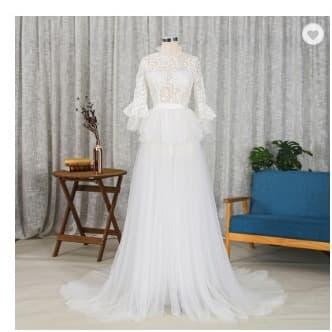 Gaun wedding mermaid/gaun pernikahan/gaun putih princess putih