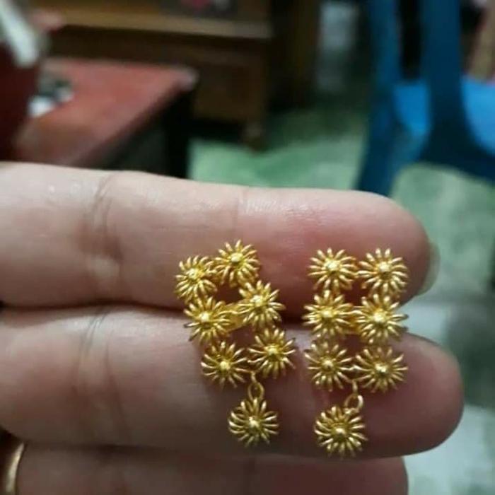 Anting Bunga Mas London 24K Kadar 99,99%