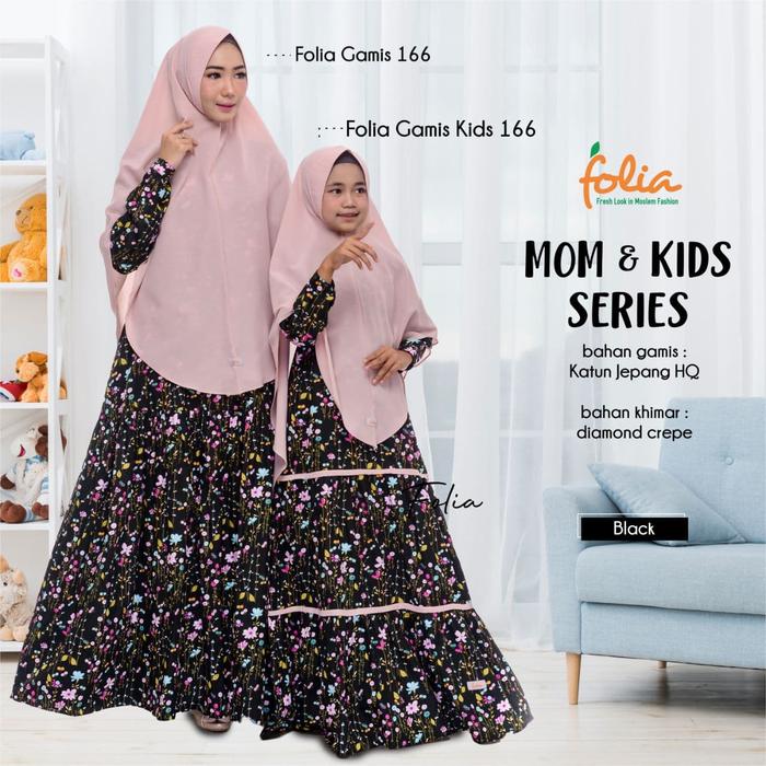 Gamis set jilbab folia FG 166 katun Jepang Berkualitas