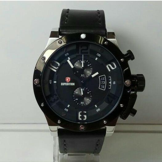 Jam Tangan Expedition E 6381 Black Silver Pria