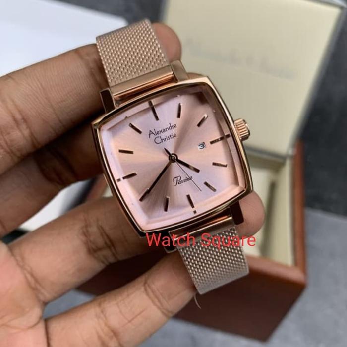 Jam Tangan Original Alexandre Christie Wanita AC2849 Pink Rosegold