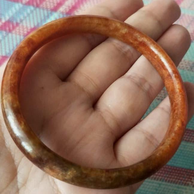 Gelang Giok China Asli Warna Kecoklatan
