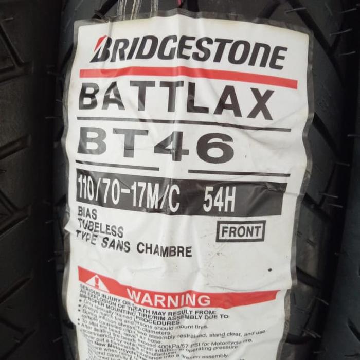 BAN LUAR BATTLAX BT 46 UKURAN 110-70 RING 17 BATTLAX TUBELESS