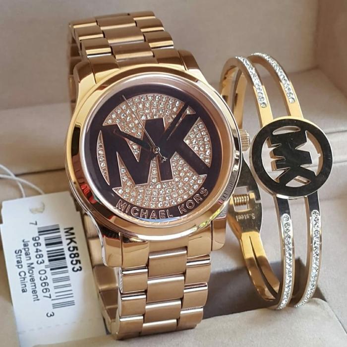 Jam Wanita Mic Haell Korss MK 5786 MK 5853 Free Gelang Original 4.0cm