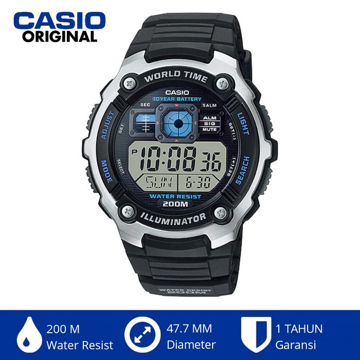 Casio Original Ae-2000w-1avdf Ae2000 Ae2000w Jam Tangan Pria WR 200m