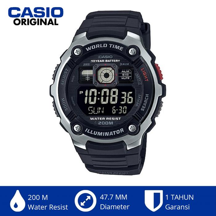 Casio Original Ae-2000w-2bvdf Ae2000 Ae2000w Jam Tangan Pria WR 200m