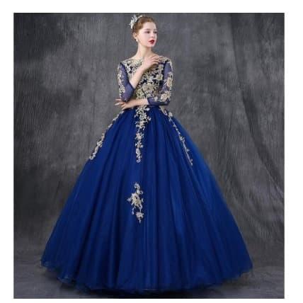 Wedding dress bal gown royal blue for woman/gaun pengantin wanita blue