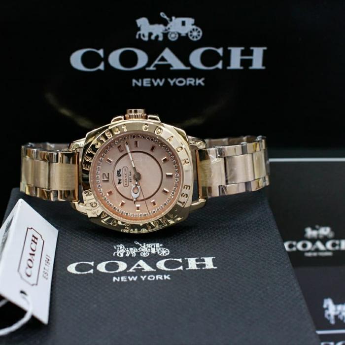 Jam Tangan Wanita Coach Est 1941 S.Steel 3.5cm Fullset Box Original