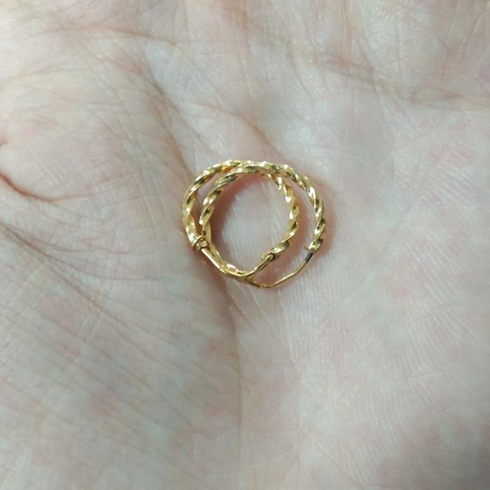 anting anak2 ring plintiran 0,5 gram emas muda