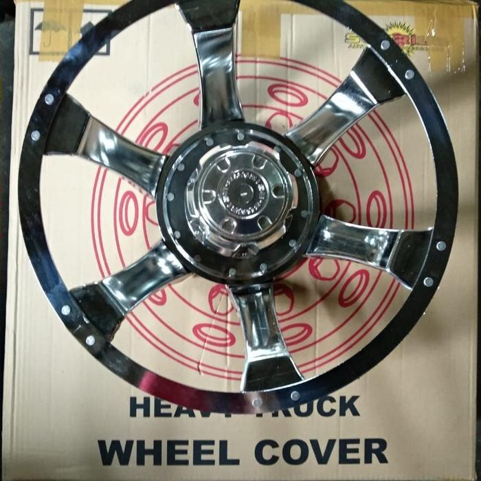Wheel Dop will dop roda mobil truk universal ring 16 ban belakang double model torando chrome isi 2