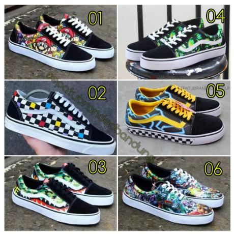 SEPATU VANS AUTHENTIC FULL BLACK HITAM POLOS WHITE PUTIH OLDSKOOL ERA