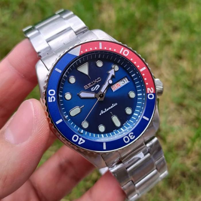 Jam Tangan Pria Seiko Sport 5 Automatic 24 Jewels Ori BM S.Steel 4.5cm