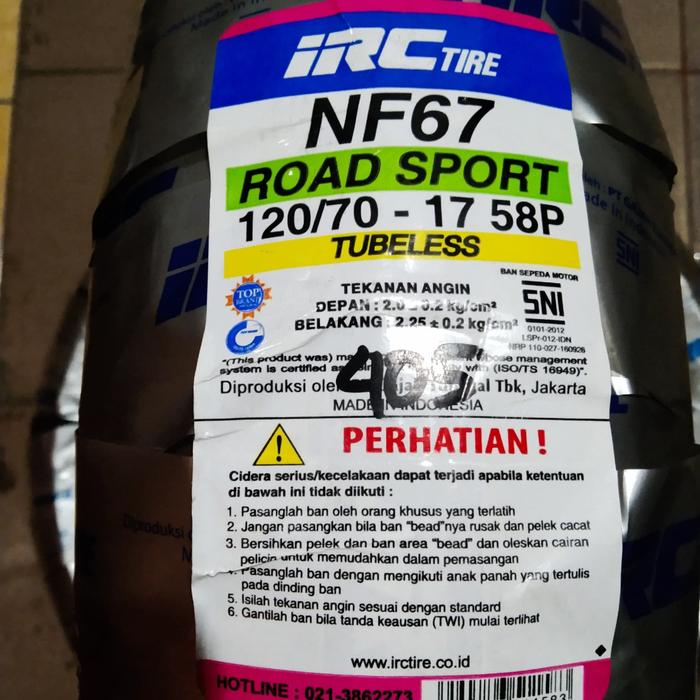 BAN IRC NR67 BELAKANG VIXION BYSON CBR NINJA 120 70 17 58P