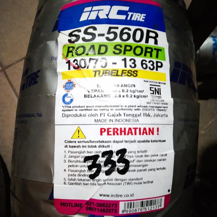 BAN IRC SS-560 R ROAD SPORT BELAKANG NMAX 130/70-13 63P