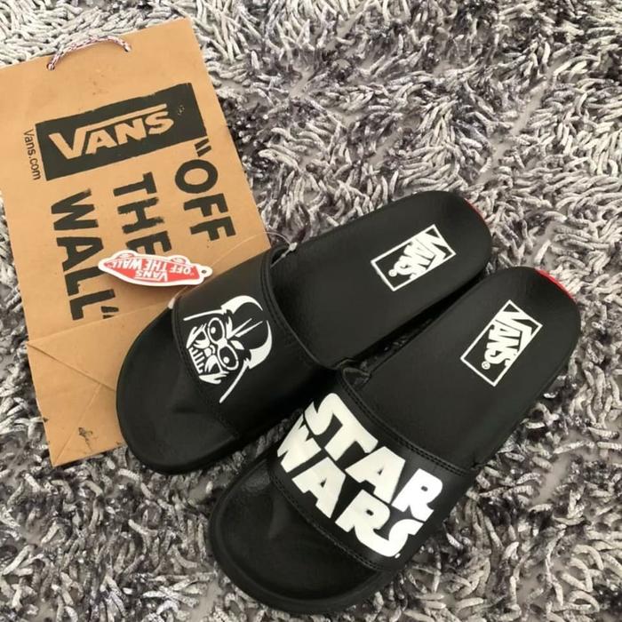 VANS SLIDES STARWARS BLACK ORIGINAL,MURAH,SANDAL VANS STAR WARS