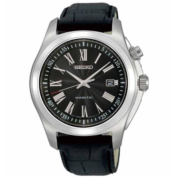 Seiko Man SKA469P2 Kinetic Black Silver Leather