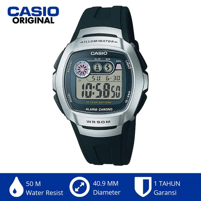 Casio Original W-210-1avdf W210 Jam Tangan Digital Illuminator Murah