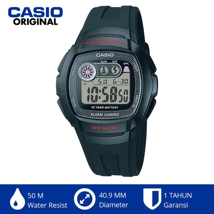 Casio Original W-210-1cvdf W210 Jam Tangan Digital Illuminator Murah