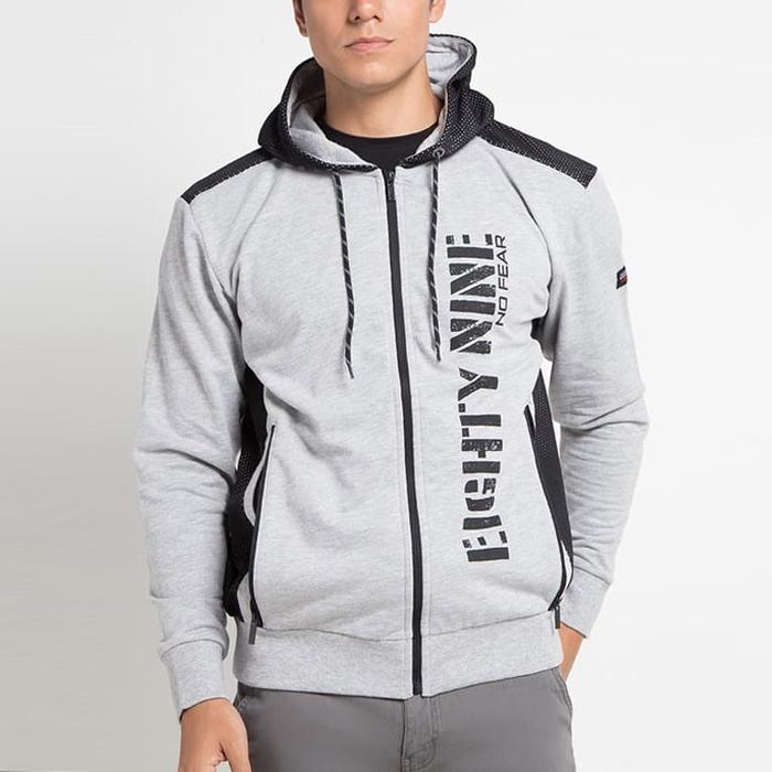Jaket No Fear BONEYARD ZIp HOODIES Grey Black ORIGINAL