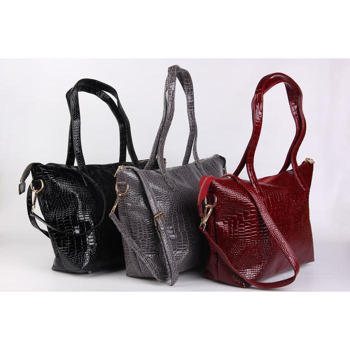 TAS WANITA TOTE BAG PREMIUM GLOSSY CROCODILE TEXTURE