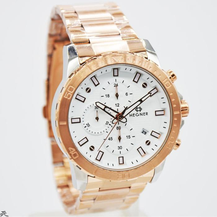 Hegner 5034MRS / Hegner 5034 - Jam Tangan Pria Original - Rose Putih