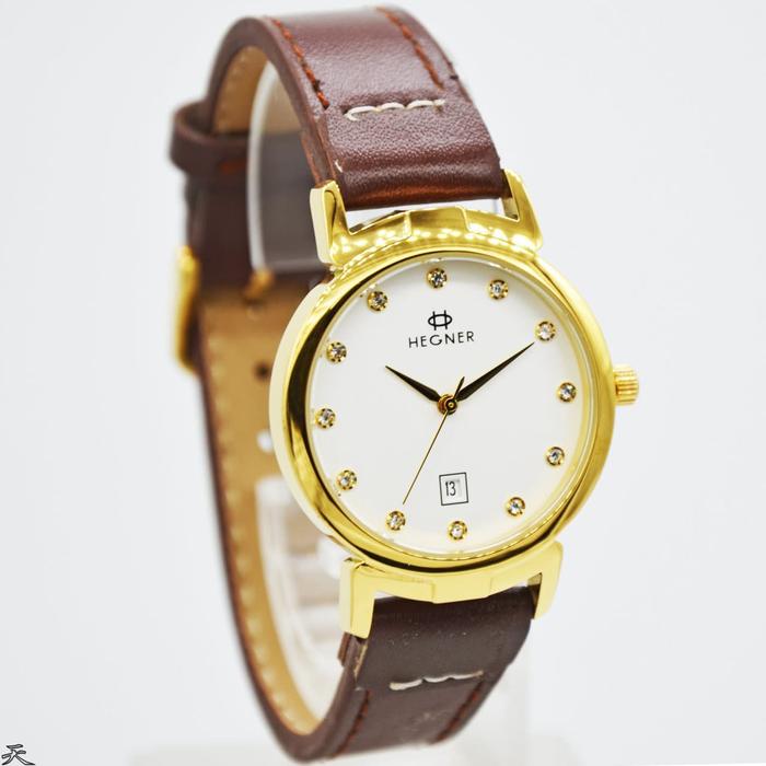 Hegner 5039LG / Hegner 5039 - Jam Tangan Wanita Original - Gold Brown