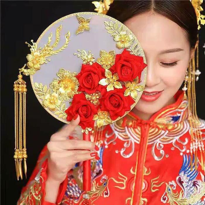 Kipas Sangjit Kipas Tangan Vintage Model Cina Xuanhe Kipas Bridal
