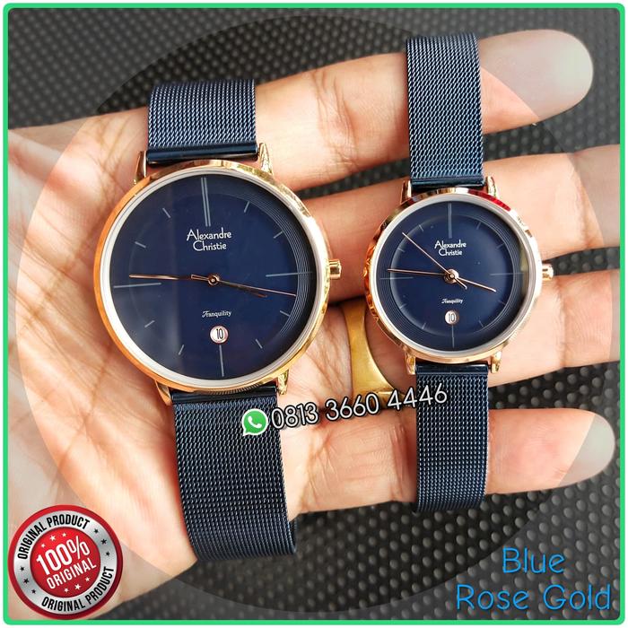 Terbaru! Alexandre Christie Ac 8627 Couple Tali Rantai Pasir