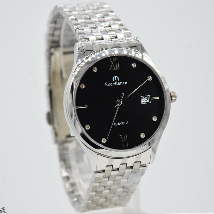 Jam Tangan Original Pria Excellence 8108MS - Silver Hitam