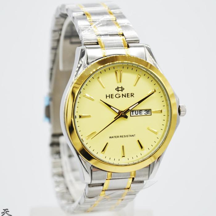 Hegner 8009MGC / Hegner 8009 - Jam Tangan Pria Original - Gold Yellow