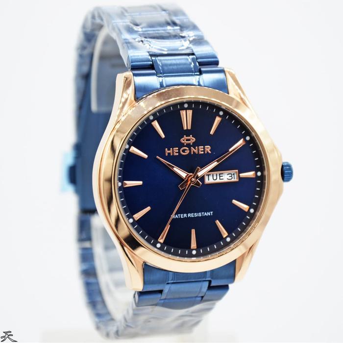 Hegner 8009MBR / Hegner 8009 - Jam Tangan Pria Original - Blue Rose