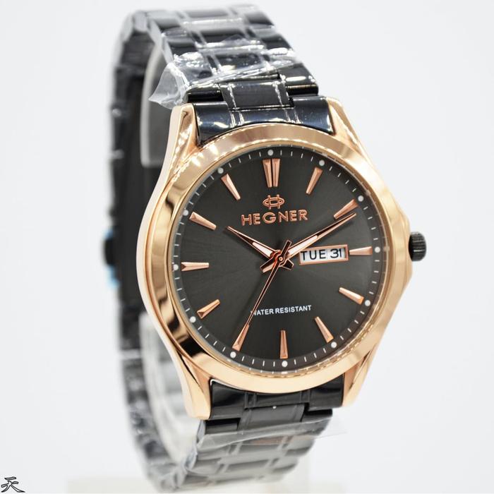 Hegner 8009MBR / Hegner 8009 - Jam Tangan Pria Original - Black Rose