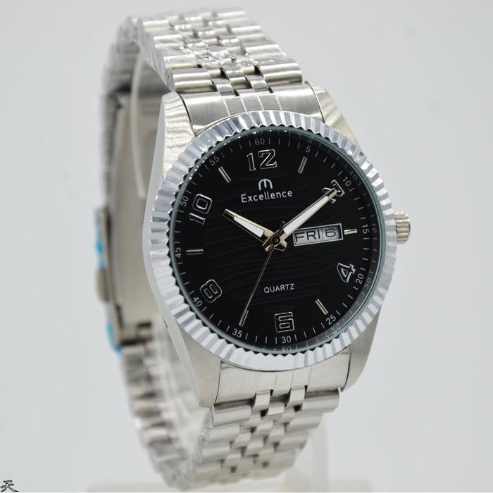 Jam Tangan Original Pria Excellence 8509MS - Silver Black