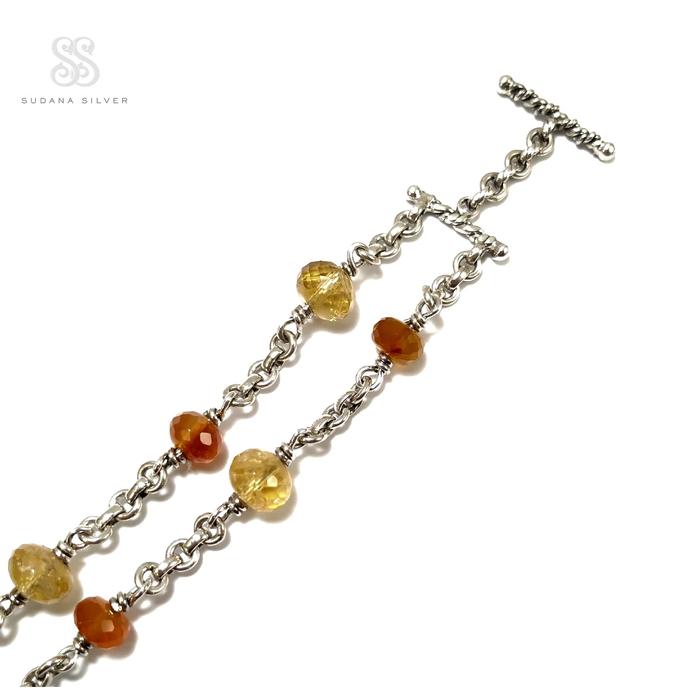 Gelang Rantai Perak Citrine Handmade Sudana Silver Bali