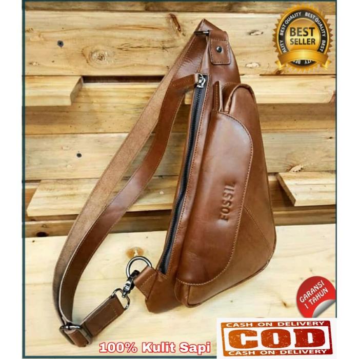 waist bag Kulit Asli FOSSIL TSK1 Kulit Sapi Asli - Tas Pria Keren
