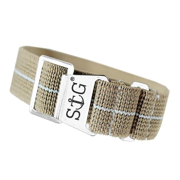 StrapGuy MN Style 18mm Sand & White Strap
