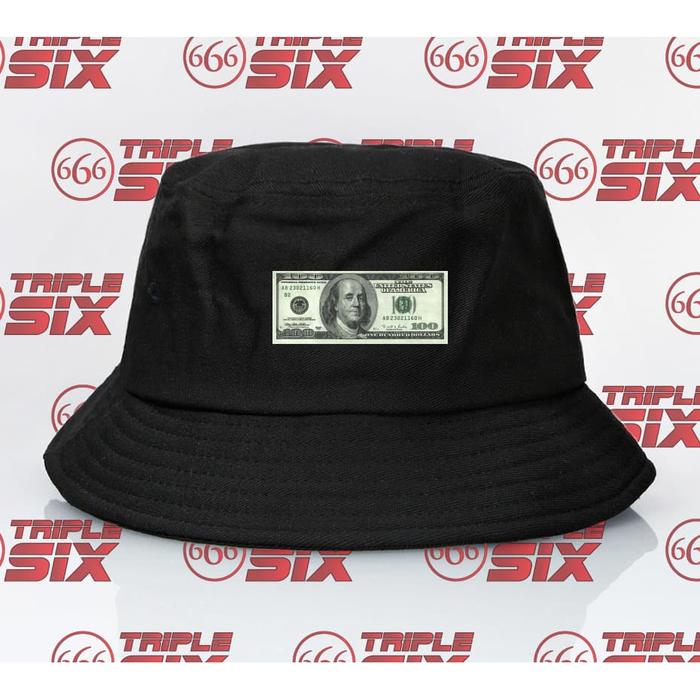 Topi Bucket Hat Premium desain Dollar USD duit dolar