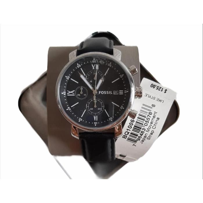 FOSSIL - Rhett Chronograph Black Leather Watch BQ1008