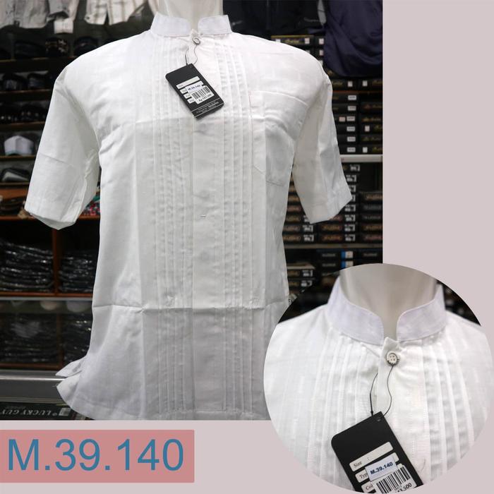 baju muslim koko PUTIH lengan pendek MAJIDAH M.39.140